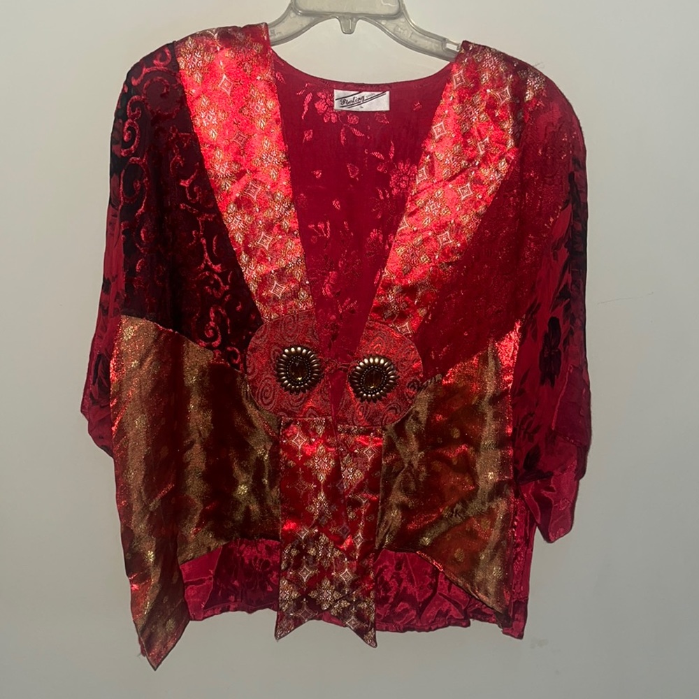 Vintage sterling styles, Asian inspired patchwork top